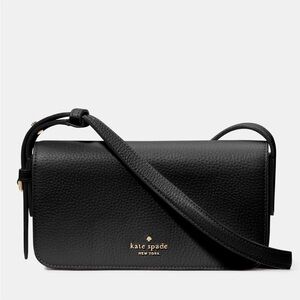 kate spade Juliette Pebbled Leather Crossbody, Black NWT